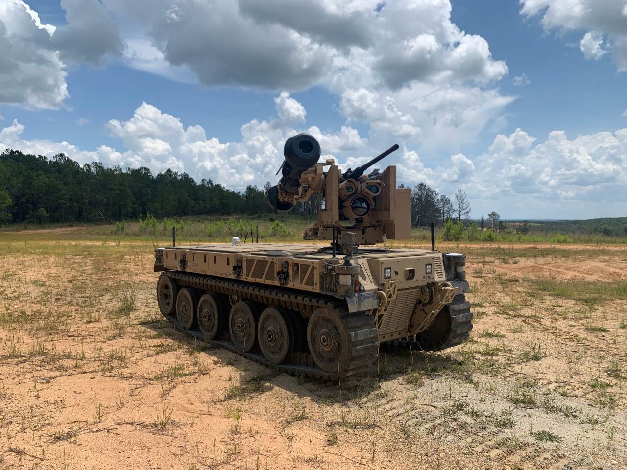 Javelin demonstration from a Robotic Combat Vehicle (RCV) prototype in May 2021 at Redstone Arsenal in Huntsville, AL (Photo courtesy of the U.S. Army)
